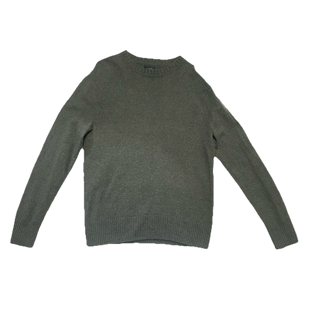 J. Crew Wool Merino Wool Bland Cardigan‎ Sweater Dark Green Size M Old Money